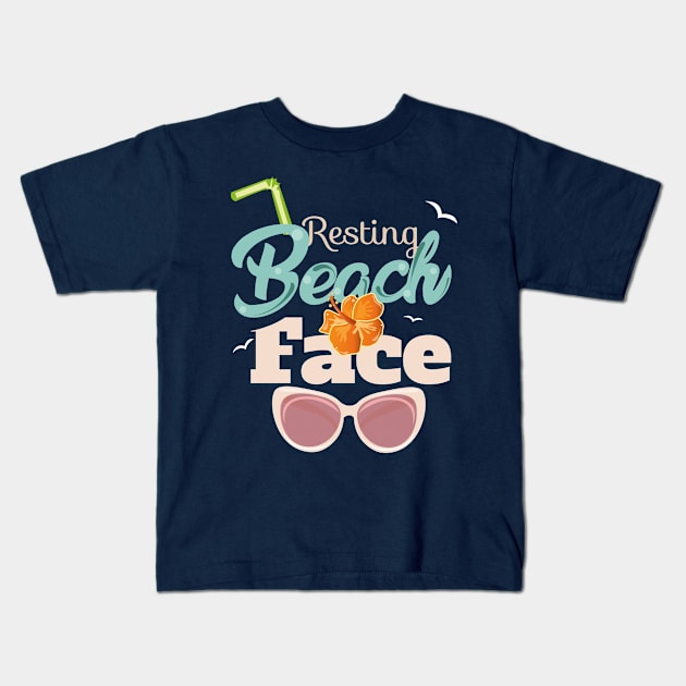 Resting Beach Face Funny Beach Lovers Tshirt Kids T-Shirt by kdspecialties